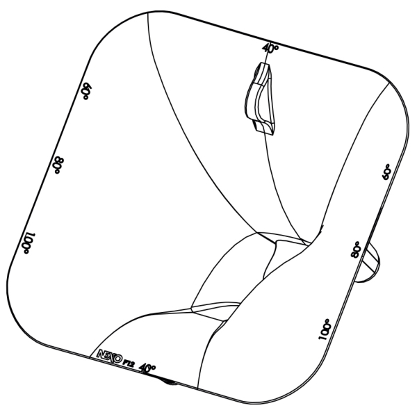 Nexo P+ Series PS-Type Dispersion Horn/Flange for Nexo P12 - 60 ~ 100 x 40 Degree