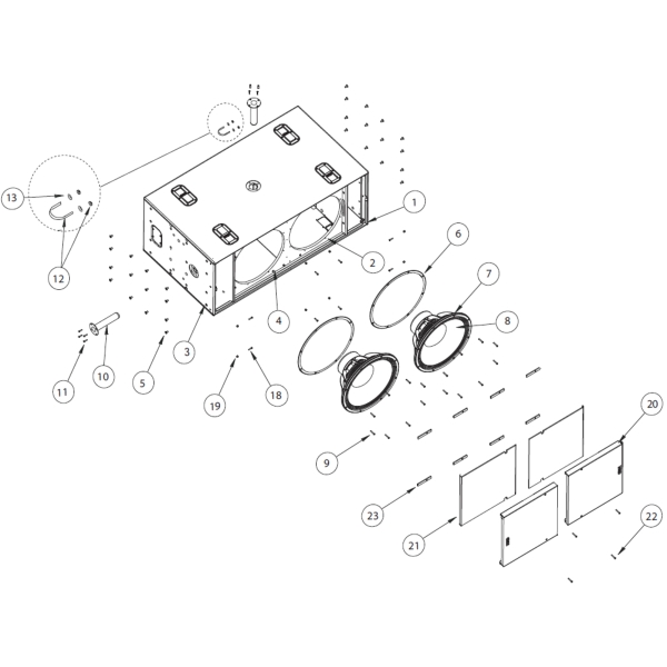 1. Nexo 05EBRS18C RS18 Empty Cabinet Carpeted + Accessories for Nexo RS18