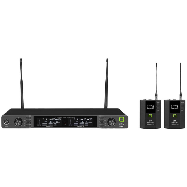 Q-Audio QWM 1970 BP Dual Channel Diversity Bodypack Wireless System, Channel 38
