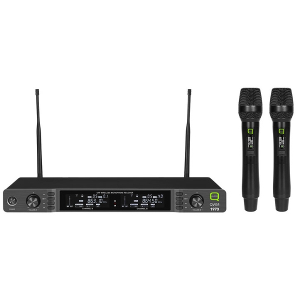 Q-Audio QWM 1970 HH Dual Channel Diversity Handheld Wireless System, Channel 38