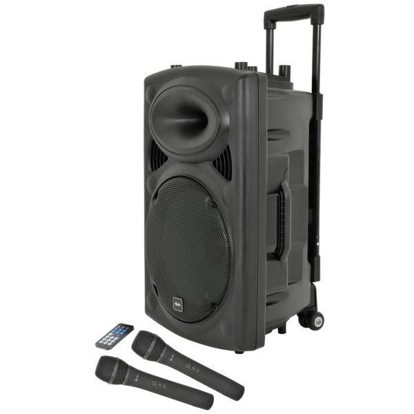 QTX QR12PA Portable PA Speaker with TWS + UHF Microphone, 100W
