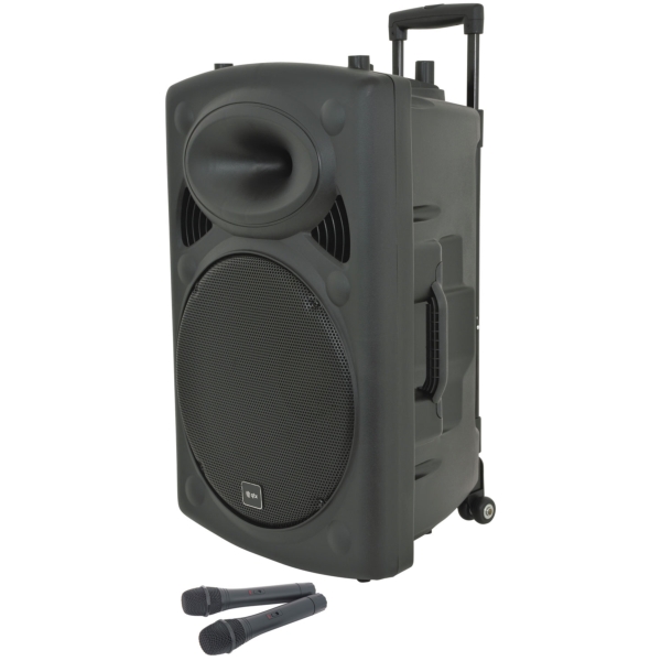 QTX QR15PA Portable PA Speaker with TWS + UHF Microphone, 100W
