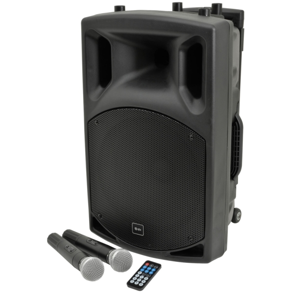 QTX QX12PA 12-Inch Battery-Powered Portable Active PA Unit with Bluetooth, FM Tuner and USB/SD Media Player, 100W