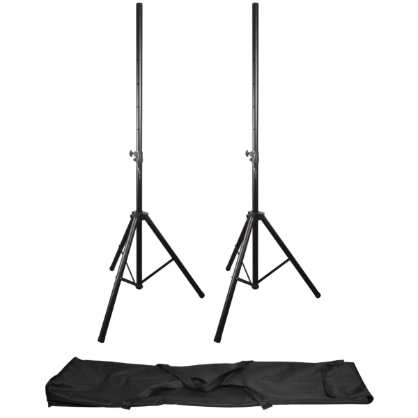 QTX Heavy Duty Speaker Stands with Carry Bag Kit