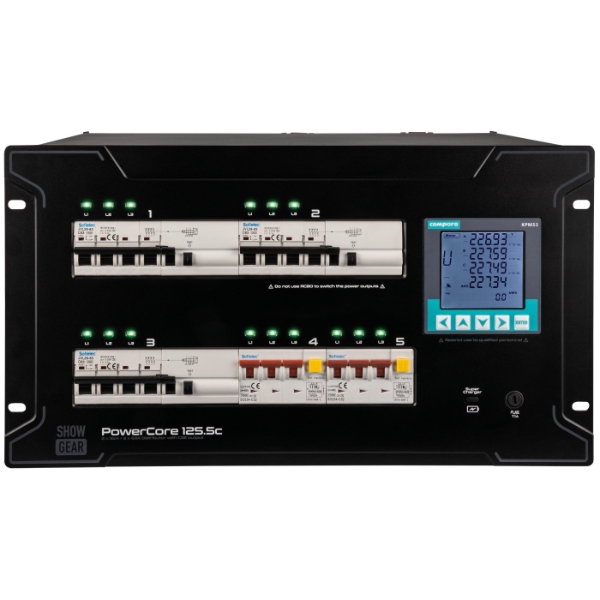 Showgear PowerCore 125.5c 125A 3Ph Input, 3x 63A & 2x 32A 3Ph Output