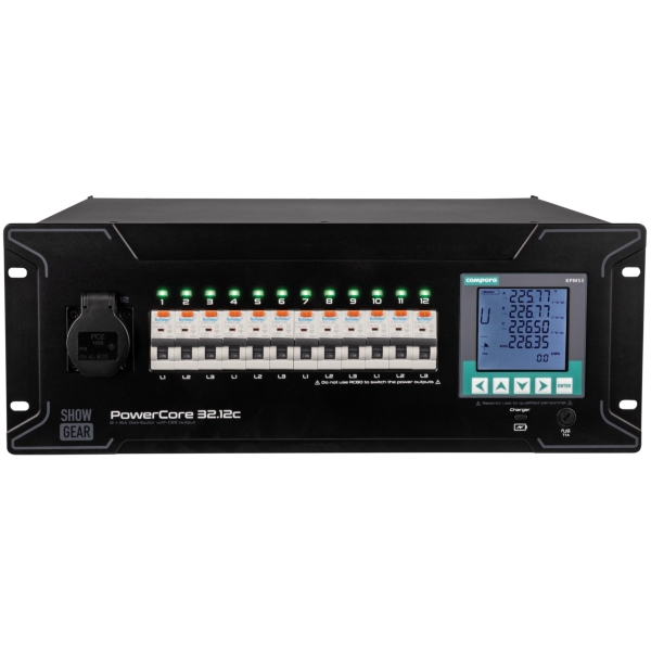 Showgear PowerCore 32.12c 32 A 3Ph Input, 11x 16A 1Ph Output