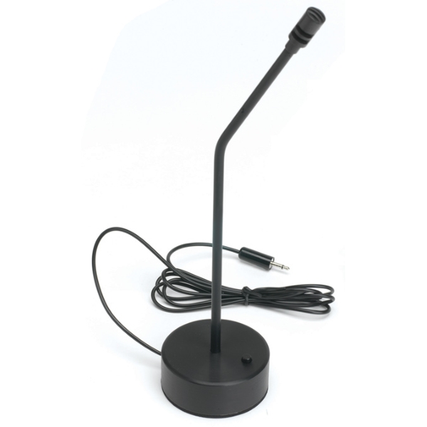 SigNET AC AMDS Tabletop Gooseneck Electret Cardioid Microphone for SigNET PDA Induction Loop Systems, 215mm