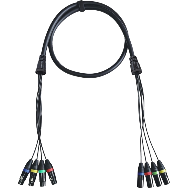 StageCore iCORE800LU 4-Way 3-Pin XLR Male to Female Professional Audio Loom, 3m