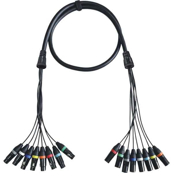 StageCore iCORE810LU 8-Way 3-Pin XLR Male to Female Professional Audio Loom, 3m