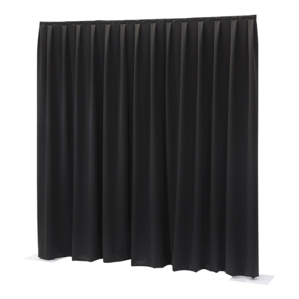 Wentex Pipe and Drape MCS Pleated Curtain, 3M (W) x 2.5M (H) - Black