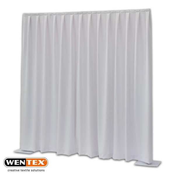 Wentex Pipe and Drape MGS Pleated Curtain, 3M (W) x 2.5M (H) - White
