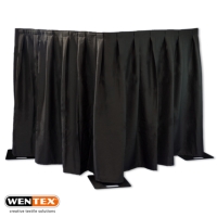 Wentex Pipe and Drape MGS Pleated Curtain, 3M (W) x 4M (H) - Black Wentex Pipe and Drape MGS Pleated Curtain, 3M (W) x 4M (H) - Black