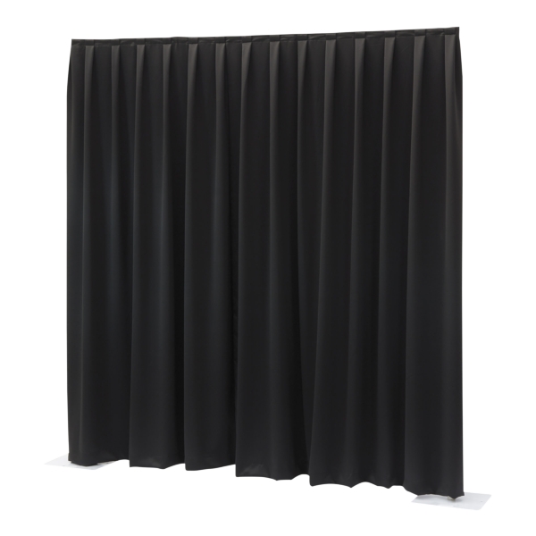 Wentex Pipe and Drape MGS Pleated Curtain, 3.3M (W) x 5M (H) - Black